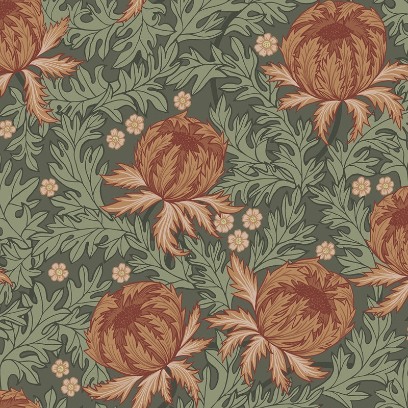 Sample 2999-39028 Annelie, Arthur Green Thistle by A-Street Prints Wallpaper