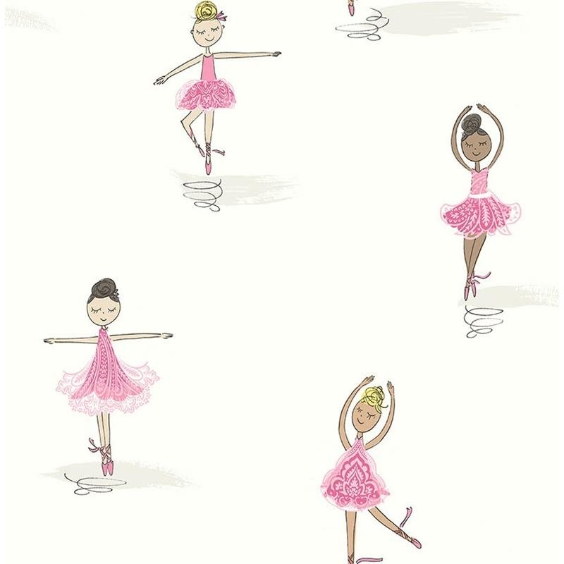 Find FA40801 Playdate Adventure Pink Ballerina by Seabrook Wallpaper