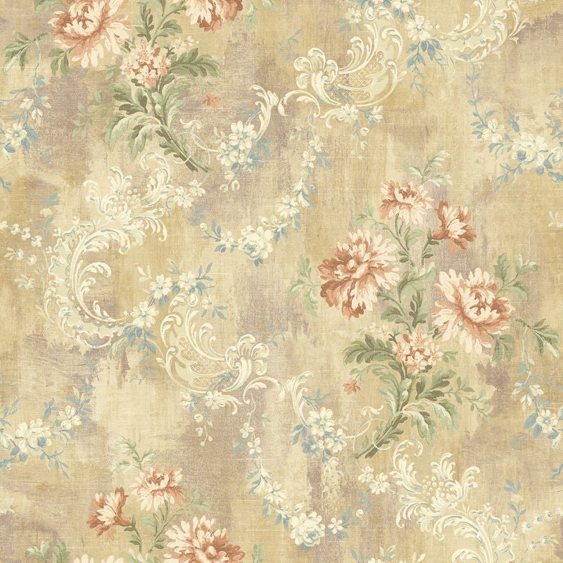 Sample VF30303 Manor House Monotone Floral Wallquest