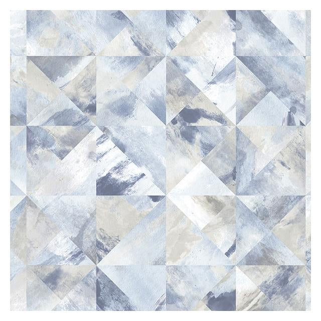 Shop FW36819 Fresh Watercolors Blue Mosaic Wallpaper in Blue Beige & Grey by Norwall Wallpaper