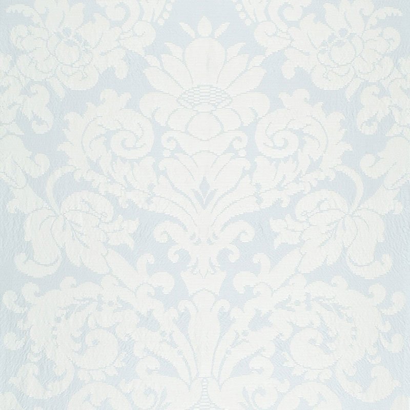 Purchase sample of 68880 Chateau Silk Damask, Ciel by Schumacher Fabric
