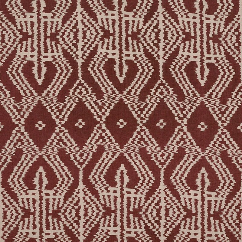 Purchase sample of 176092 Asaka Ikat, Raisin by Schumacher Fabric
