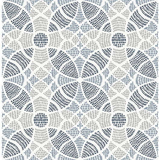 Buy 2764-24335 Zazen Blue Geometric Mistral A-Street Prints Wallpaper