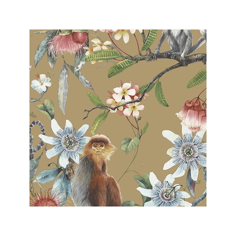 Sample G67958 Organic Textures, Metallic Lemur Wallpaper by Norwall