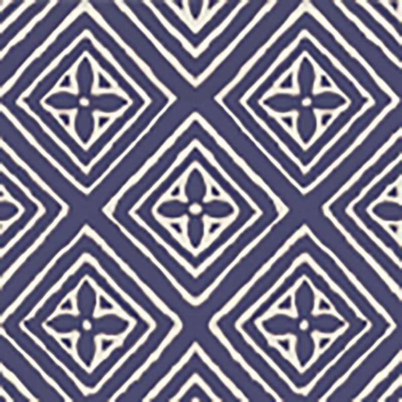 Sample 2490-50WP Fiorentina, Navy On Almost White by Quadrille Wallpaper