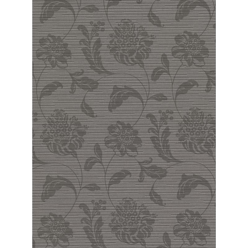 Sample 2910-2754 Warner Basics V, Holiday Charcoal Jacobean Wallpaper by Warner