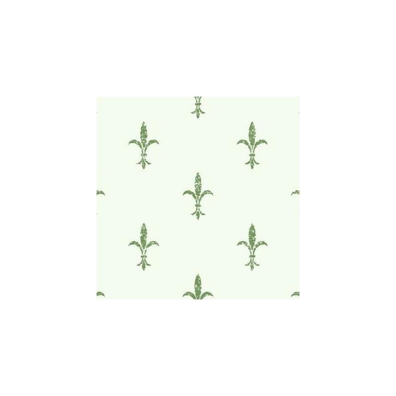 Sample KT2194 Ronald Redding 24 Karat, Fleur De Lis Wallpaper White/Green by Ronald Redding