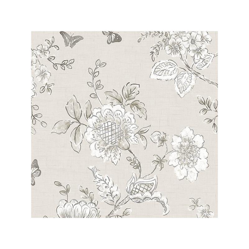 Sample FH37541 Farmhouse Living Butterfly Toile  Norwall Wallpaper