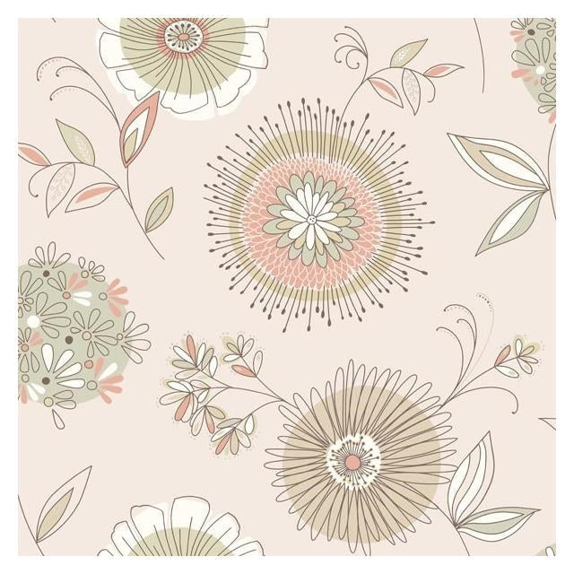 Purchase sample of 2535-20683 Simple Space 2, Maisie Beige Floral Burst by Beacon House Wallpaper