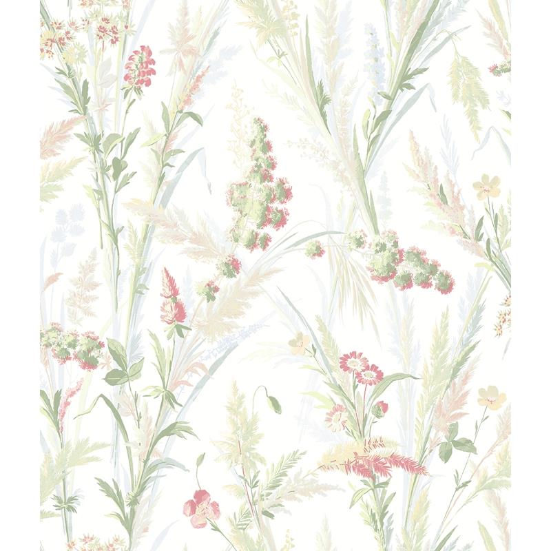 Sample 4072-70029 Delphine, Hillaire Green Meadow Wallpaper by Chesapeake