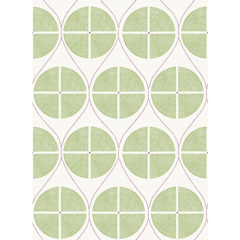 Sample 2901-25426 Perennial,  Luminary Green Ogee Wallpaper by A Street Prints
