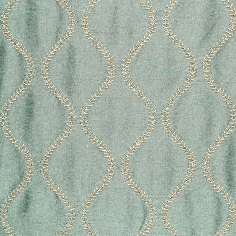 Purchase sample of 65753 Agadir Embroidery, Aqua by Schumacher Fabric