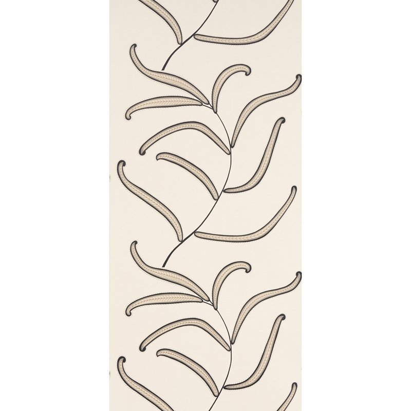 Search 5014530 Caterpillar Leaf Black And Cream Schumacher Wallcovering Wallpaper