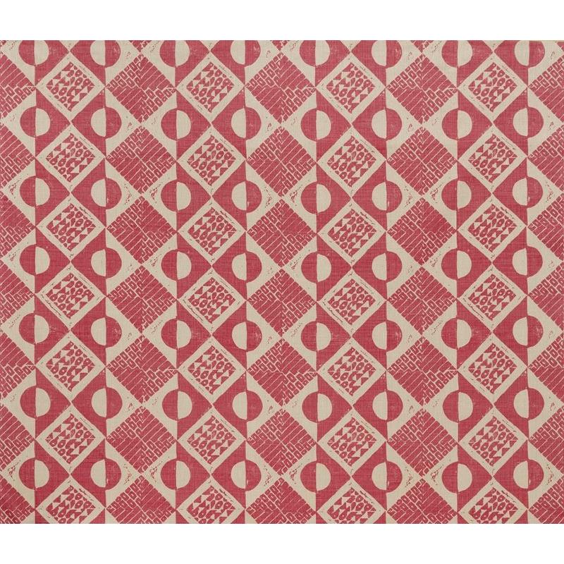 Sample BFC-3666.717.0 Circles And Squares, Berry Multipurpose Fabric by Lee Jofa
