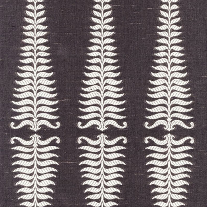 Purchase sample of 2643881 Fern Tree, Ivory/Grey Flannel by Schumacher Fabric