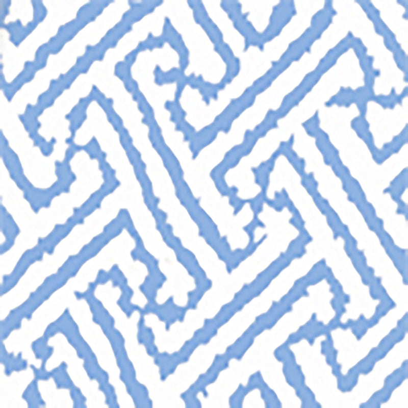 Sample 6620-20AWP Java Grande, French Blue on White by Quadrille Wallpaper