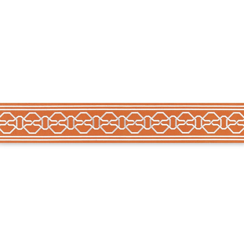 66152 | Malmaison Tape, Tangerine - Schumacher Fabric