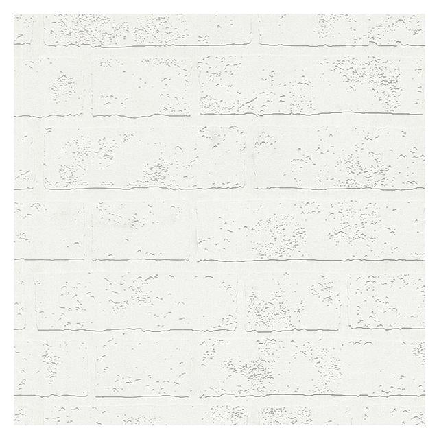 Shop 4000-99423 PaintWorks Bridgers White Exposed Brick Wall Paintable White Brewster Wallpaper