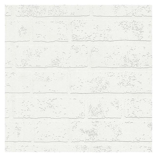 Shop 4000-99423 PaintWorks Bridgers White Exposed Brick Wall Paintable White Brewster Wallpaper