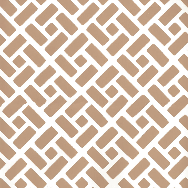 Sample 2220-04WP Edo, Camel II on Almost White by Quadrille Wallpaper