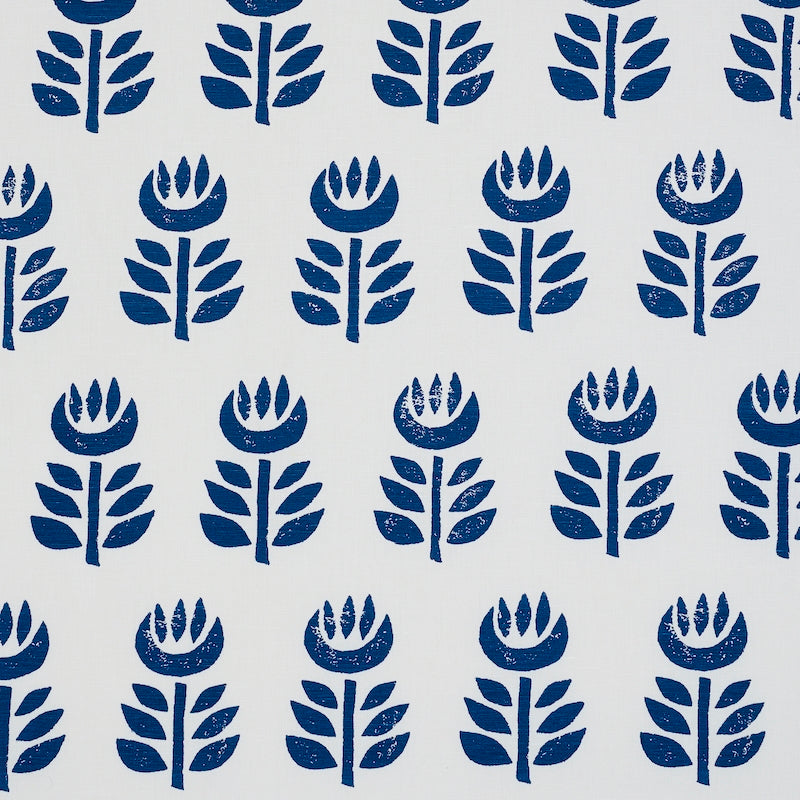 Purchase sample of 179402 Rosenborg Hand Print, Navy by Schumacher Fabric