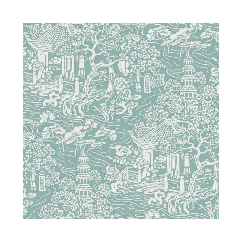 Sample - AF6575 Tea Garden, Chinoiserie Blue, Green by Ronald Redding