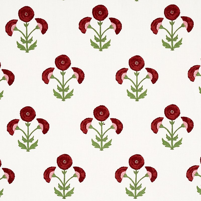 Purchase sample of 179670 Saranda Flower, Cardinal by Schumacher Fabric