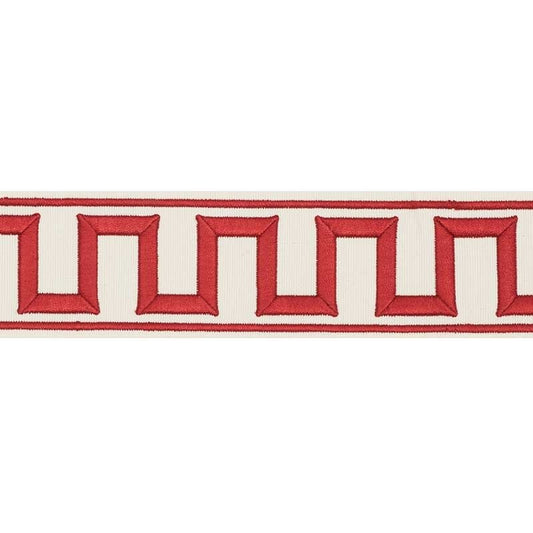 70800 Greek Key Embroidered Tape Blush by Schumacher