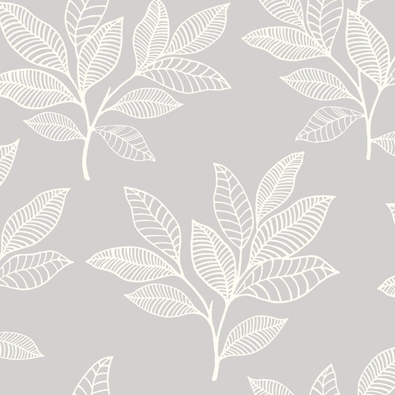 Save RY30800 Boho Rhapsody Paradise Leaves Grey by Seabrook Wallpaper