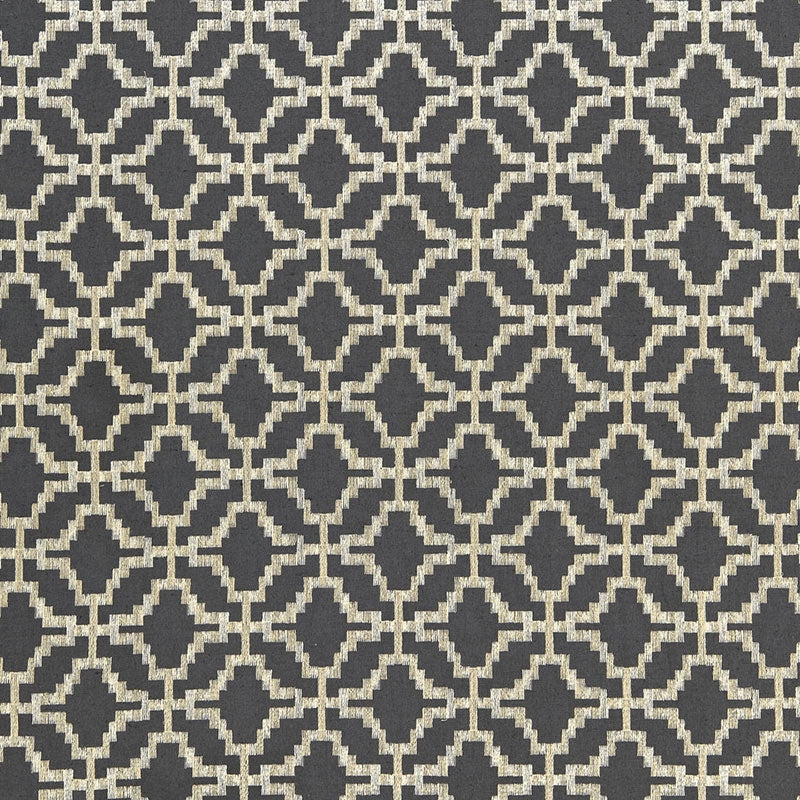 Purchase sample of 67010 Sarana Linen Embroidery, Carbon by Schumacher Fabric