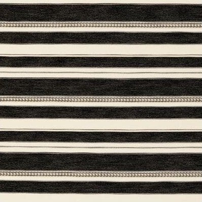 View 2017143.811 Entoto Stripe Ivory Black Global by Lee Jofa Fabric