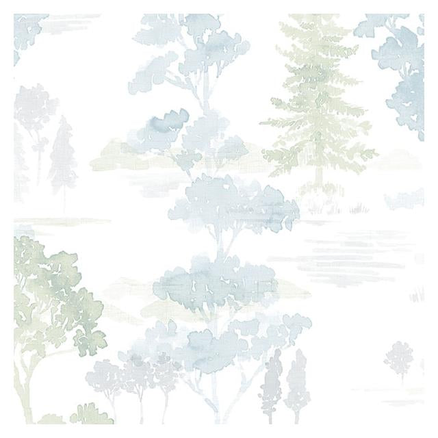 Acquire FW36829 Fresh Watercolors Blue Forest Wallpaper in Blues & Greens  by Norwall Wallpaper
