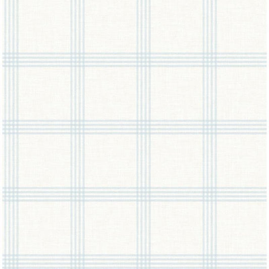 Acquire 3115-24475 Farmhouse Twain Light Blue Plaid Blue by Chesapeake Wallpaper