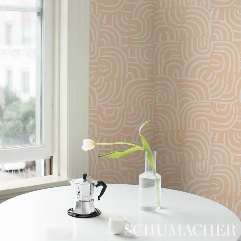 Save on 5013692 New Beat Light Peach Schumacher Wallcovering Wallpaper