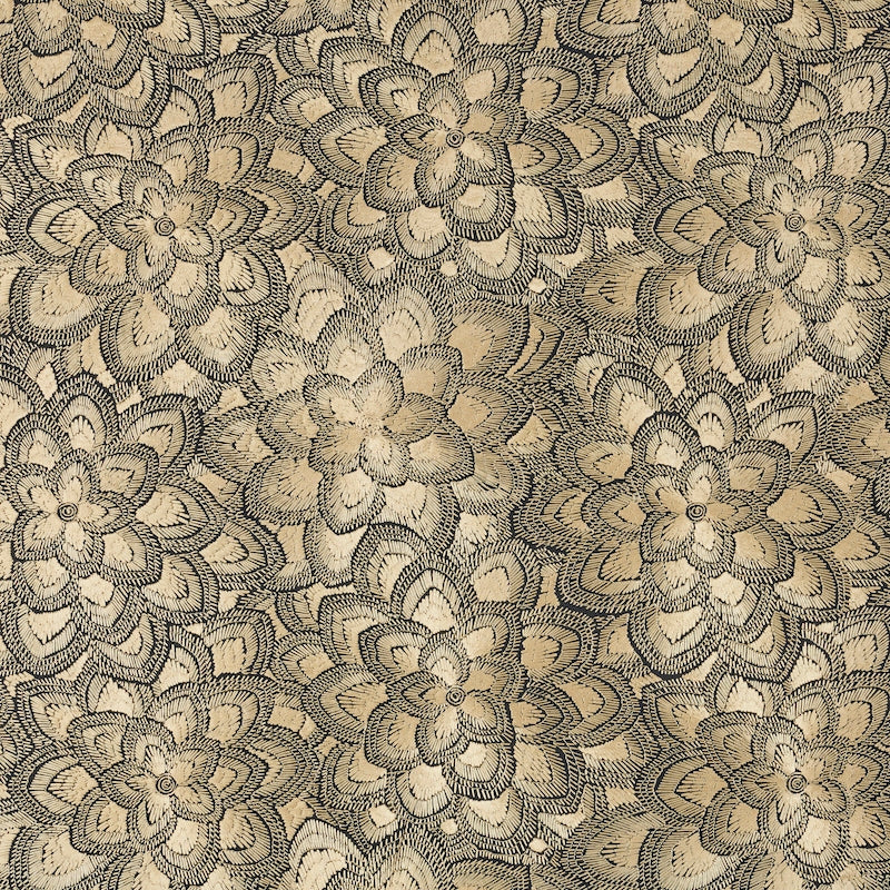 Purchase sample of 78340 Lotus Embroidery, Gold by Schumacher Fabric