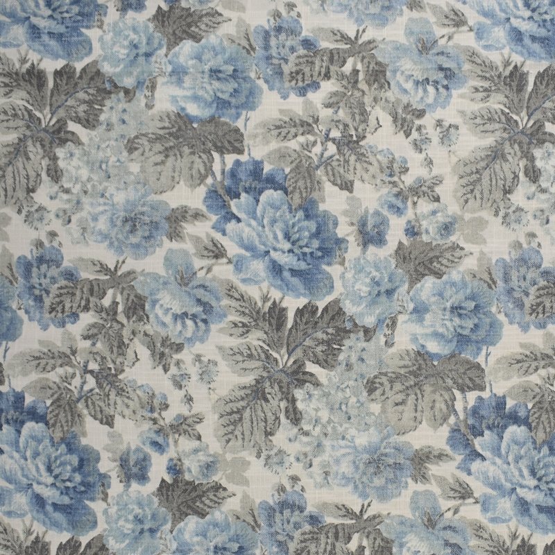 Buy S2491 Chambray Blue Floral Greenhouse Fabric