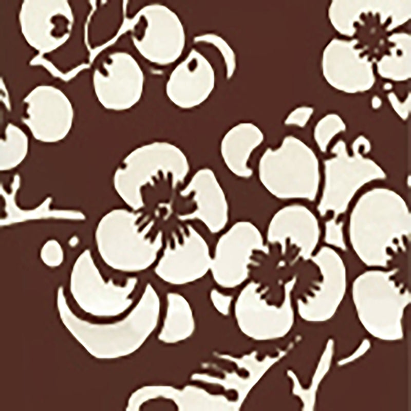 Sample 3015-31AWP Hawthorne Reverse, Brown on Almost White by Quadrille Wallpaper