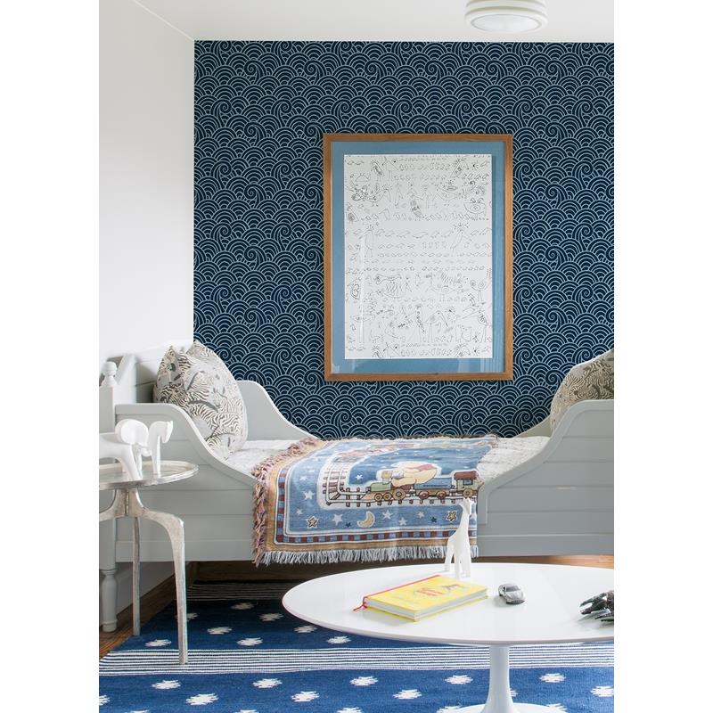 Save on 4081-26305 Happy Alorah Navy Wave Navy A-Street Prints Wallpaper