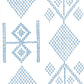 Sample AP890-05AWP Vacances, French Blue on Almost White by Quadrille Wallpaper