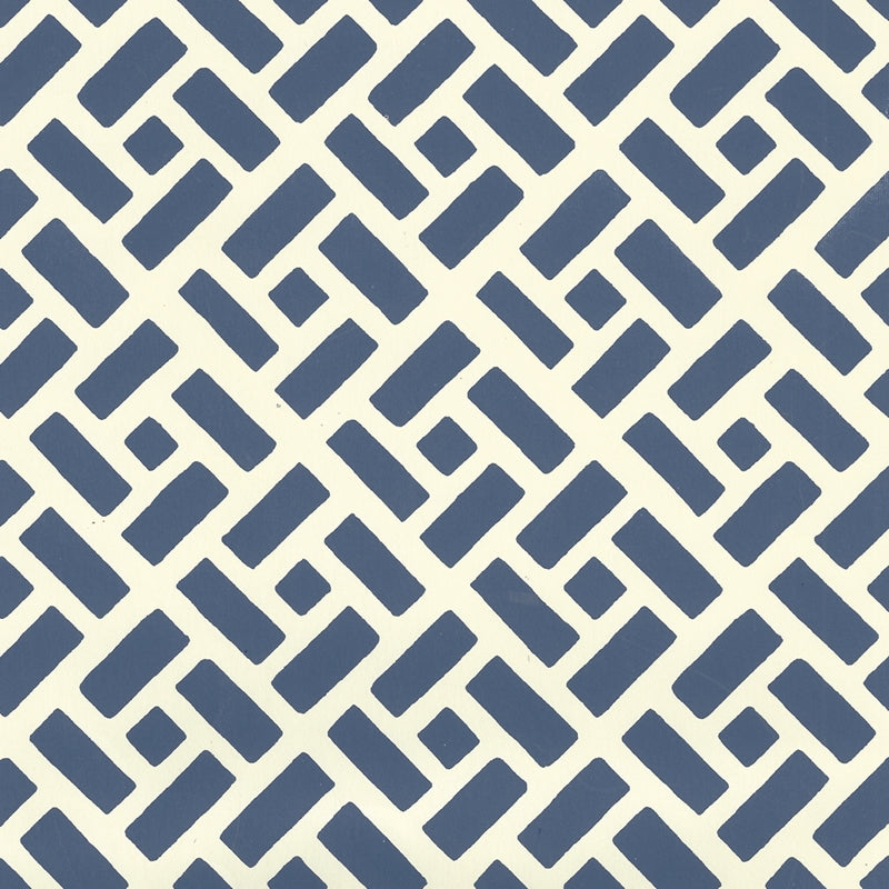 Sample 2220-10WP Edo, Navy on Off White by Quadrille Wallpaper