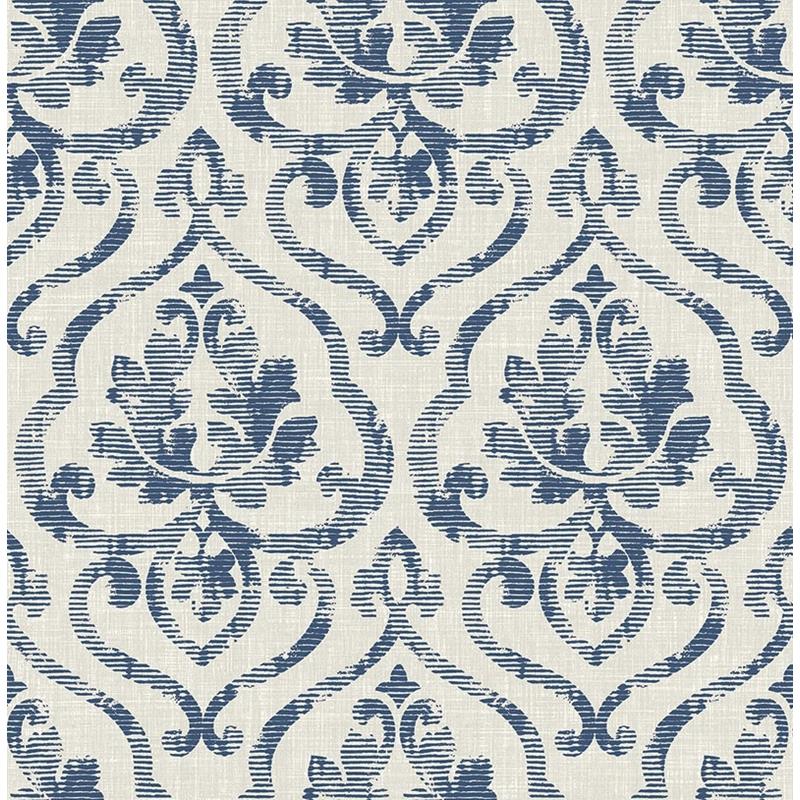Search MT81910 Montage Blue Damask by Seabrook Wallpaper