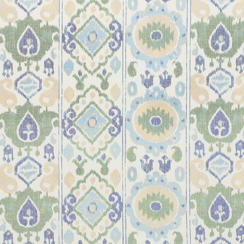 Buy 179051 Elizia Ikat Green & Blue by Schumacher Fabric