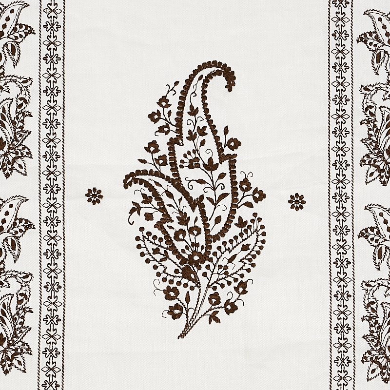 Acquire 65801 Jaipur Linen Embroidery Brown By Schumacher Fabric