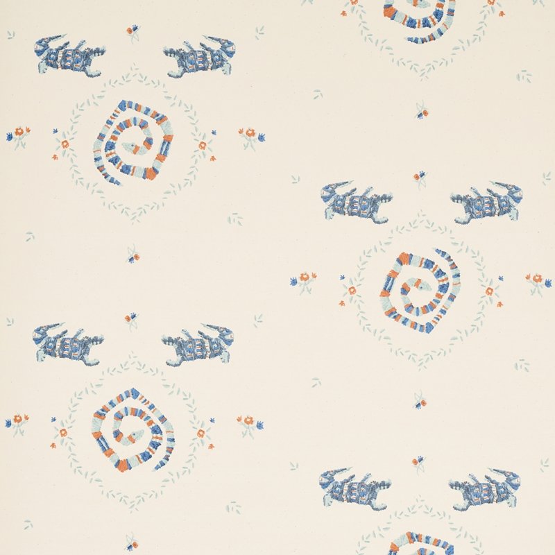 Shop 5014191 Reptilia Warm Blue Schumacher Wallpaper