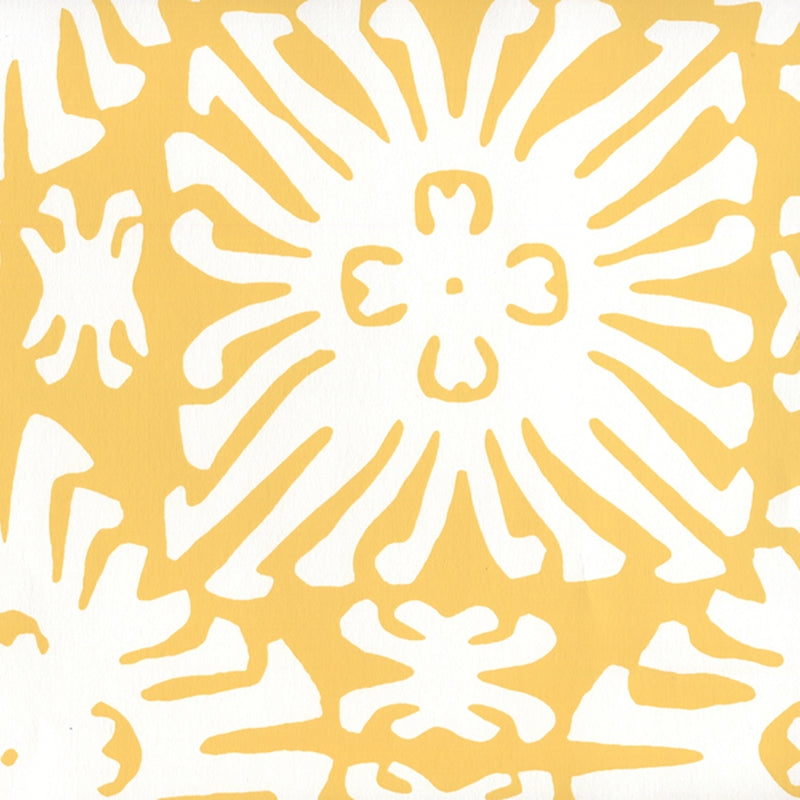 Sample 2485WP-03 Sigourney Reverse Small Scale, Yellow On White by Quadrille Wallpaper