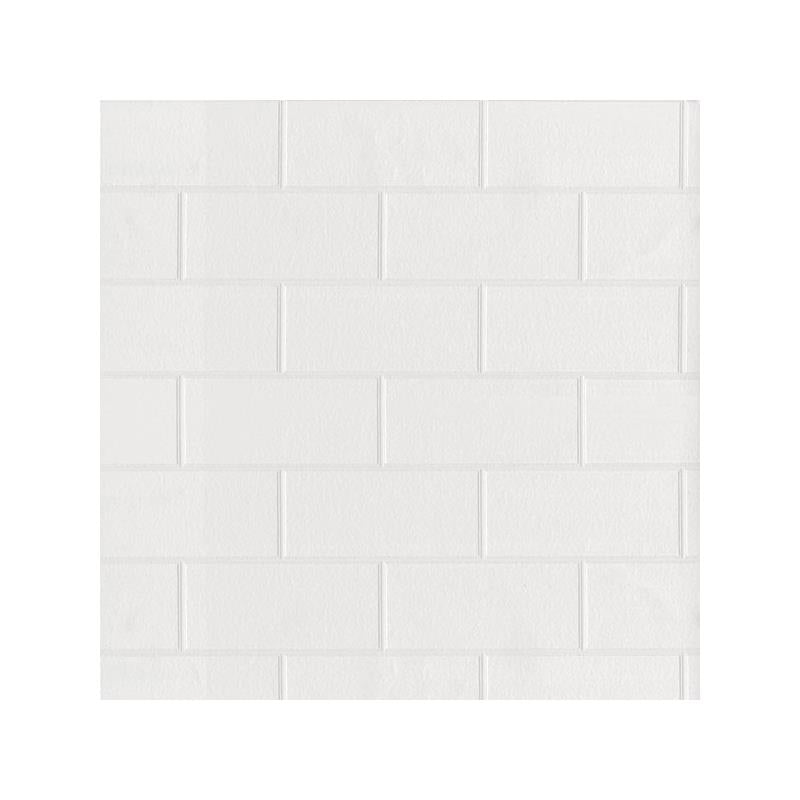 Sample 4000-21399 PaintWorks, Galley White Subway Tile Paintable by Brewster Wallpaper