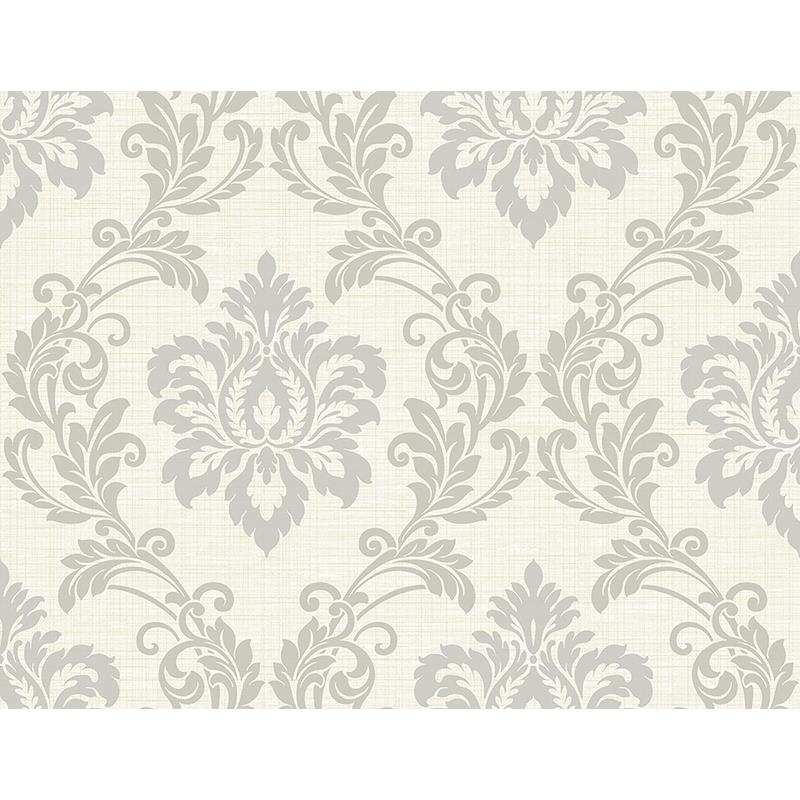 Sample 2765-BW40108 GeoTex, Adela Ivory Twill Damask by Kenneth James Wallpaper