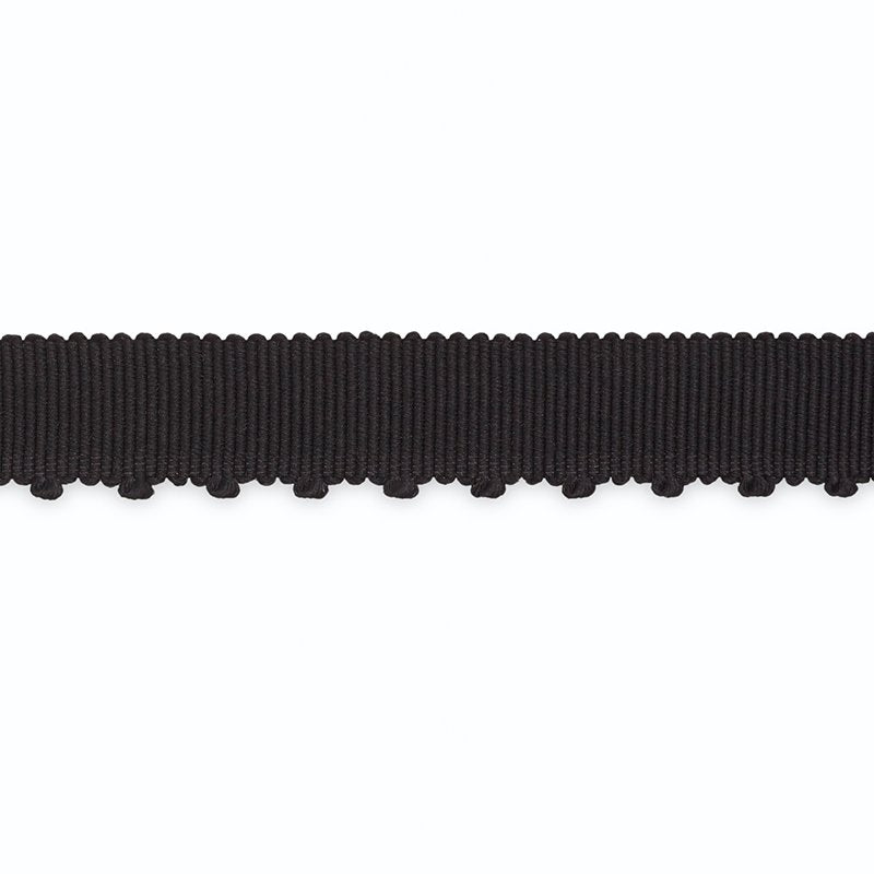B109-9 | Amy Picot-Edge Grosgrain, Black - Schumacher Fabric