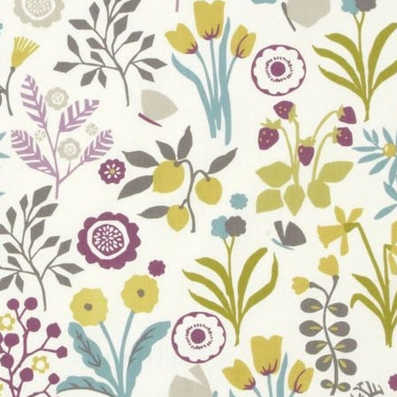 Search F0991-02 Frida Heather/Olive Botanical by Clarke And Clarke Fabric