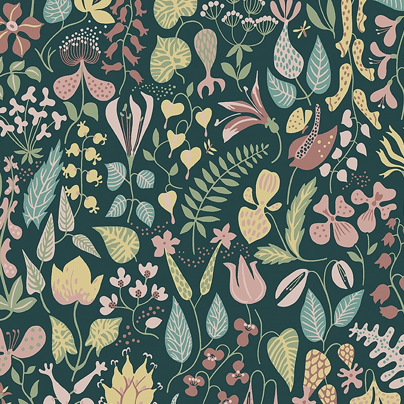 Sample 1976 Herbarium, Spruce By Borastapeter Wallcovering
